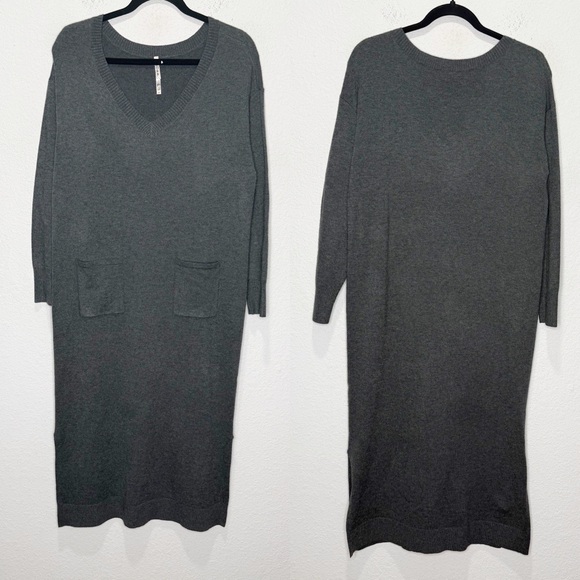 Soma Recycled Yarn Midi Sweater Dress Heather Quartz Lounge - Picture 3 of 10